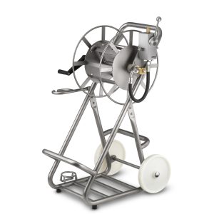 Κινούμενο καρότσι καθαρισμού με μονάδα διπλής δοσολογίας και καρούλι σωλήνα